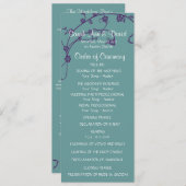 Elegantes lila und aquamarines Blumenzwiebelprogra Einladung (Vorne/Hinten)