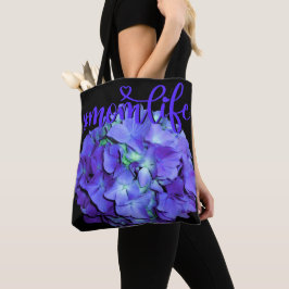 Elegantes Lila und aquamarines Hydrangea-Magen Tasche
