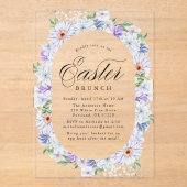 Elegantes Lila und blauer Osterfest Acryleinladungen (Vorderseite)