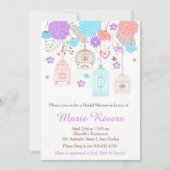 Elegantes Lila und blaues Brautparty Einladung (Vorderseite)