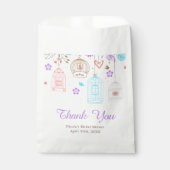 Elegantes Lila und blaues Brautparty Geschenktütchen (Vorderseite)