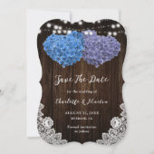 Elegantes Lila und blaues Herz Save The Date (Vorderseite)