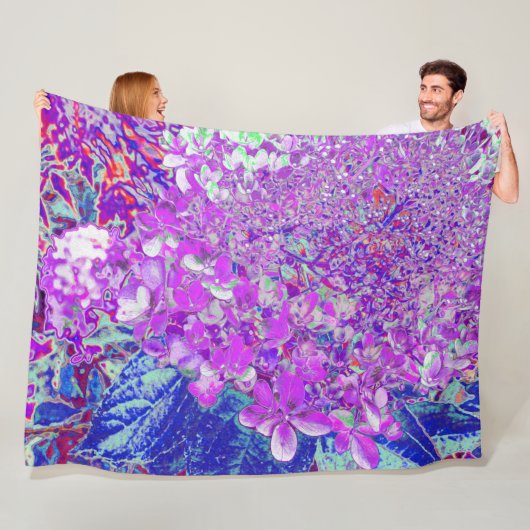 Elegantes Lila und blaues Limelight Hydrangea Fleecedecke (Beispiel)