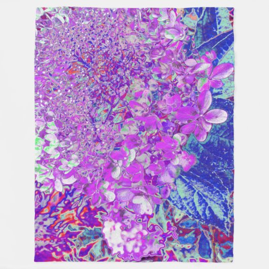 Elegantes Lila und blaues Limelight Hydrangea Fleecedecke (Vorderseite)