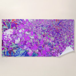 Elegantes Lila und blaues Limelight Hydrangea Strandtuch