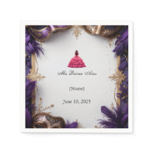 Elegantes Lila und Gold Quinceñera Party