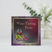 Elegantes Lila und Gold Rotes Party Einladung (Stehend Vorderseite)