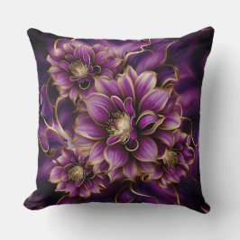 Elegantes Lila und goldfarbenes Muster Kissen