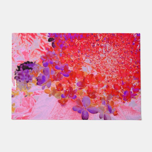 Elegantes Lila und Orange Limelight Hydrangea Fußmatte (Vorderseite)