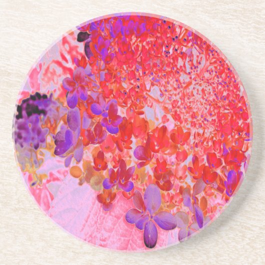 Elegantes Lila und Orange Limelight Hydrangea Getränkeuntersetzer (Vorne)