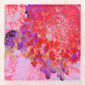 Elegantes Lila und Orange Limelight Hydrangea Glasuntersetzer (Vorderseite)