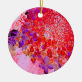 Elegantes Lila und Orange Limelight Hydrangea Keramik Ornament (Vorne)