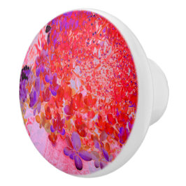 Elegantes Lila und Orange Limelight Hydrangea Keramikknauf