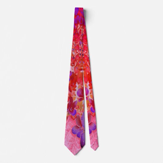 Elegantes Lila und Orange Limelight Hydrangea Krawatte (Vorderseite)