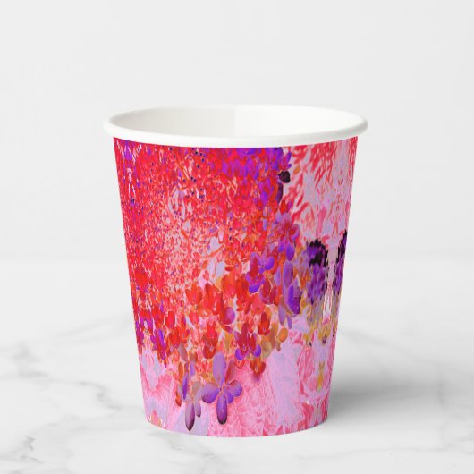 Elegantes Lila und Orange Limelight Hydrangea Pappbecher (Links)