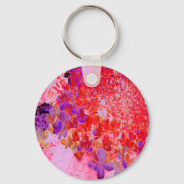 Elegantes Lila und Orange Limelight Hydrangea Schlüsselanhänger