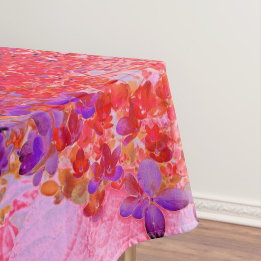 Elegantes Lila und Orange Limelight Hydrangea Tischdecke (Beispiel)