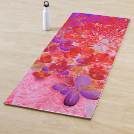 Elegantes Lila und Orange Limelight Hydrangea Yogamatte