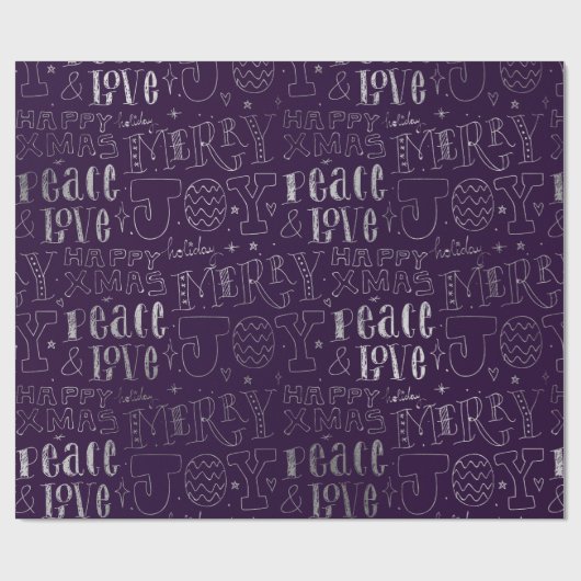 Elegantes Lila und Silbertablett Geschenkpapier (Flach)