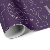 Elegantes Lila und Silbertablett Geschenkpapier (Rolleneckpunkt)