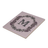 Elegantes Lila und Silver Gerahmtes Monogramm Fliese (Seite)