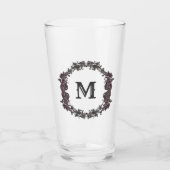 Elegantes Lila und Silver Gerahmtes Monogramm Glas (Vorderseite)