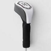 Elegantes Lila und Silver Gerahmtes Monogramm Golf Headcover (angewinkelt)