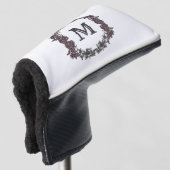 Elegantes Lila und Silver Gerahmtes Monogramm Golf Headcover (3/4 Vorderseite)