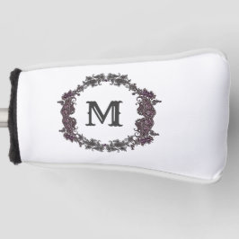 Elegantes Lila und Silver Gerahmtes Monogramm Golf Headcover
