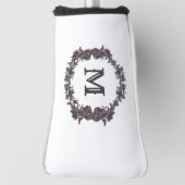 Elegantes Lila und Silver Gerahmtes Monogramm Golf Headcover (Rotieren 90)