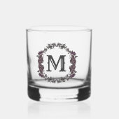 Elegantes Lila und Silver Gerahmtes Monogramm Whiskyglas (Vorderseite)