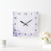 Elegantes Lila Vintag Quadratische Wanduhr (Zuhause)