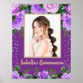 Elegantes Lila Vintages Quinceñera Foto Poster (Vorne)