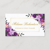 Elegantes, Lila, violettes Wasser Visitenkarte (Vorderseite)