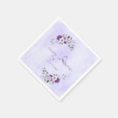 Elegantes lila Wasserfarben-Blumenmuster Serviette (Ecke)