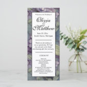 Elegantes lila Wasserfarbenspiel Hochzeitsprogramm (Stehend Vorderseite)