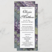 Elegantes lila Wasserfarbenspiel Hochzeitsprogramm (Vorne/Hinten)