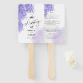Elegantes Lila Watercolor Succulents Wedding Menu Fächer (Vorne und Hinten)