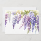 Elegantes lila Watercolor Wisteria Brautparty Einladung (Rückseite)