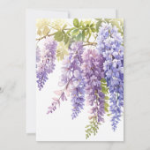Elegantes lila Watercolor Wisteria Brautparty Einladung (Rückseite)