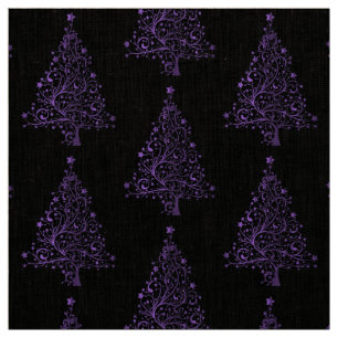 Elegantes lila Weihnachtsbaum-Muster saisonal Stoff