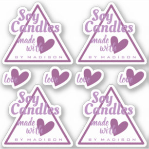 Elegantes Lila Weiß aus Liebe Herzkronen Aufkleber