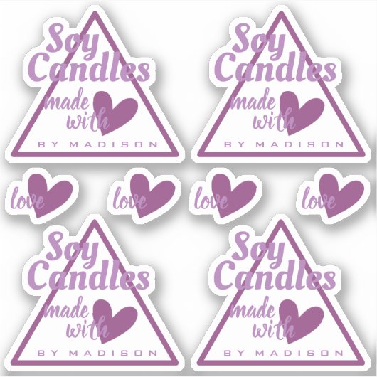 Elegantes Lila Weiß aus Liebe Herzkronen Aufkleber (Vorderseite)