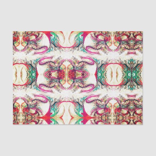 Elegantes lila, weißes und grünes abstraktes Muste Seidenpapier (Vorderseite)