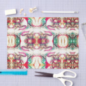 Elegantes lila, weißes und grünes abstraktes Muste Seidenpapier (Handwerk)