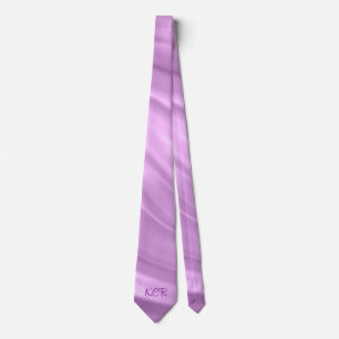 Elegantes lila Wirbelmuster Monogramm Initialen Krawatte