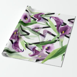 Elegantes Lila Wrapping-Papier für Calla-Blume Geschenkpapier