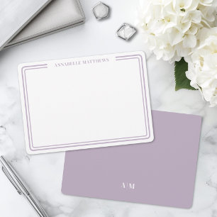 Elegantes lila zweifaches Rahmen Minimalistisches  Mitteilungskarte