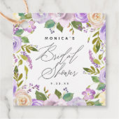 Elegantes, Lila, zweiseitiges Brautparty Geschenkanhänger (Vorderseite)