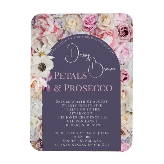 Elegantes Lilac Floral Arch Summer Brautparty Magnet (Vertikal)
